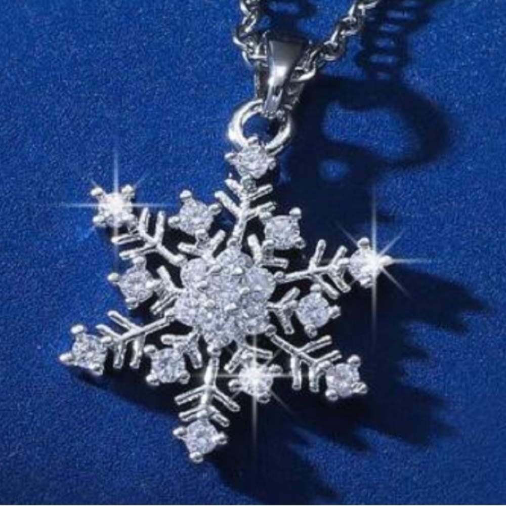 Cubic Zirconia Snowflake Necklace